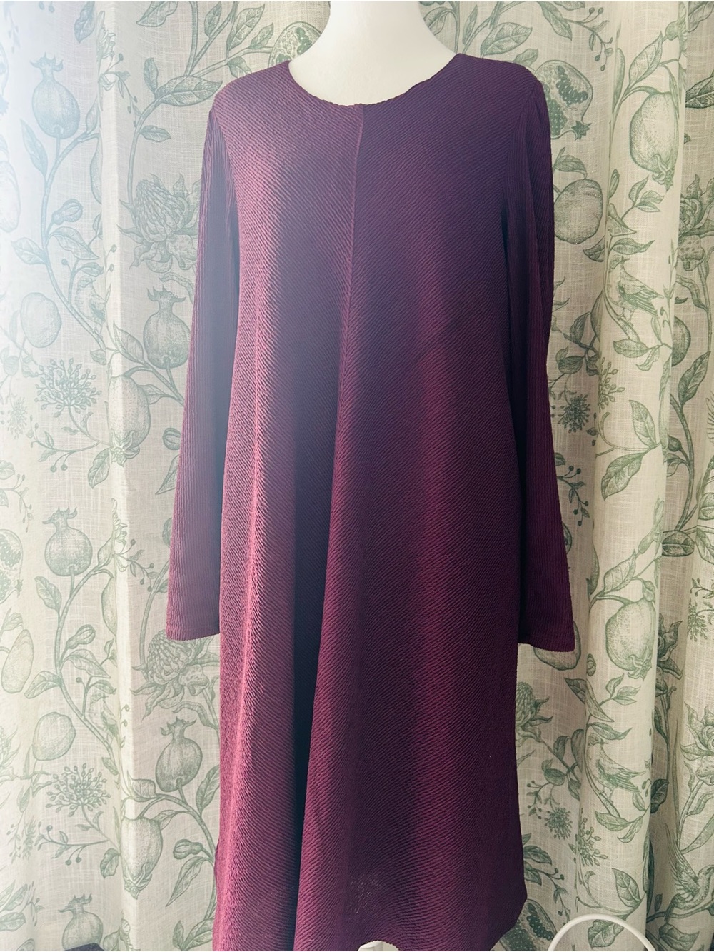 DownEast Long Sleeve A-Line Dress in Plum